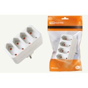 Блок на 4 гнезда 2П 2,5 А 250 B под плоскую вилку белый TDM