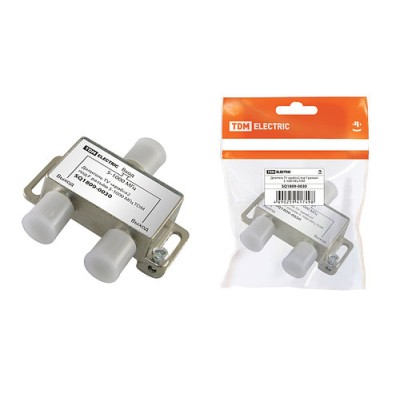 Делитель TV «краб»х2 под F разъём 5-1000 МГц TDM Делитель TV «краб»х2 под F разъём 5-1000 МГц TDM