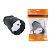 Кабельная розетка 2П б/з 10А 250B черная TDM