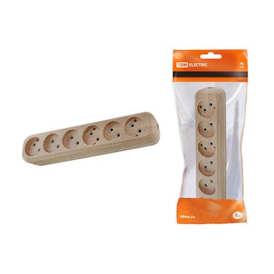 Колодка розеточная 6 гнезд 2П б/з 10А 250В "Эко" (сосна) TDM Колодка розеточная 6 гнезд 2П б/з 10А 250В "Эко" (сосна) TDM