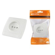 Розетка 2П 10А 250В с защ. шт. белая "Онега" TDM