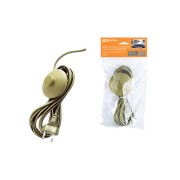 Шнур с ножным выключателем и плоской вилкой ШУН01В ШВВП 2х0,75мм2 3,5м. бронза TDM