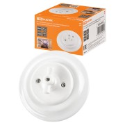 Выключатель скрытой установки фарфоровый поворотный 2-кл. с ручкой (бантик) 10А белый «Болонь» TDM