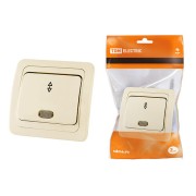 Переключатель на 2 направления с подсветкой 10А сл. кость "Валдай" TDM