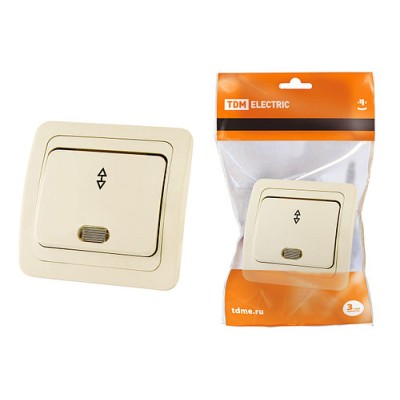 Переключатель на 2 направления с подсветкой 10А сл. кость "Валдай" TDM Переключатель на 2 направления с подсветкой 10А сл. кость "Валдай" TDM