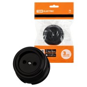 Розетка 2П 10А 250В черная «Виви» TDM