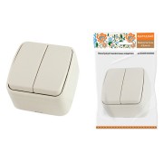 Выключатель 2-кл. открытой установки IP20 10А, сл. кость "Дача" Народная