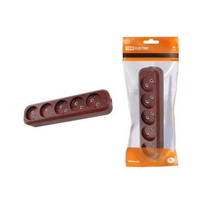 Колодка розеточная 5 гнезд 2П б/з 10А 250В "Эко" (бук) TDM Колодка розеточная 5 гнезд 2П б/з 10А 250В "Эко" (бук) TDM