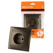 Розетка 2П+З 16А 250В бронза "Лама" TDM