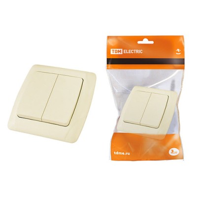 Выключатель 2 кл. 10А сл. кость "Онега" TDM Выключатель 2 кл. 10А сл. кость "Онега" TDM