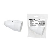 Кабельная розетка 2П б/з белая 10А 250B серии "Народная"