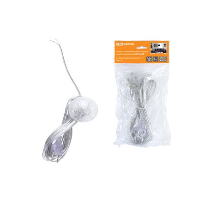 Шнур с ножным выключателем и плоской вилкой ШУН01В ШВВП 2х0,75мм2 3,5м. прозрачный TDM Шнур с ножным выключателем и плоской вилкой ШУН01В ШВВП 2х0,75мм2 3,5м. прозрачный TDM