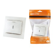 Выключатель на 2 направления 1 кл. с подсветкой 10А белый "Таймыр" TDM