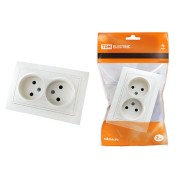 Розетка двойная 2П 10А 250В белая "Таймыр" TDM