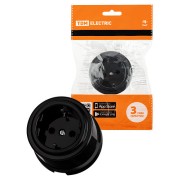 Розетка 2П+З 16А 250В черная «Виви» TDM