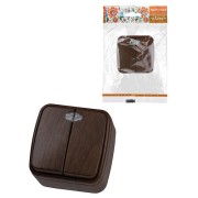 Выключатель 2-кл. открытой установки с подсветкой IP20 10А, венге "Дача" Народная