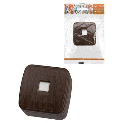 Розетка TФ (RJ-11) открытой установки IP20, венге "Дача" Народная Розетка TФ (RJ-11) открытой установки IP20, венге "Дача" Народная