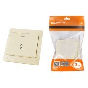 Выключатель 1 кл. на 2 направления с подсветкой 10А сл. кость "Ильмень" TDM