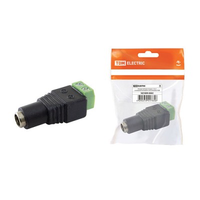 Разъём питания гнездо 2.1х5.5 с клеммной колодкой, инд. упаковка TDM Разъём питания гнездо 2.1х5.5 с клеммной колодкой, инд. упаковка TDM