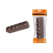 Колодка розеточная 5 гнезд 2П+3 16А 250В "Эко" (бук) TDM