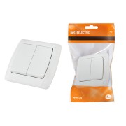 Выключатель 2 кл. 10А белый "Онега" TDM