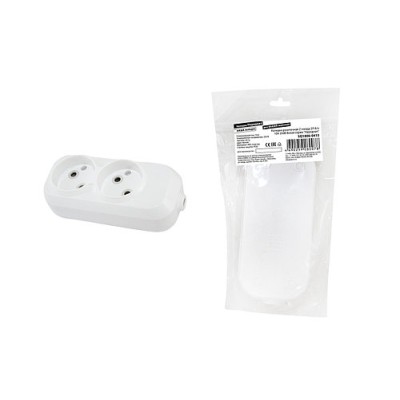 Колодка розеточная 2 гнезда 2П б/з 10А 250В белая серии "Народная" Колодка розеточная 2 гнезда 2П б/з 10А 250В белая серии "Народная"