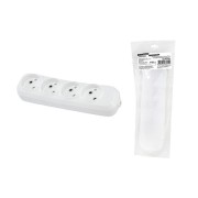 Колодка розеточная 4 гнезда 2П б/з 10А 250В белая серии "Народная"