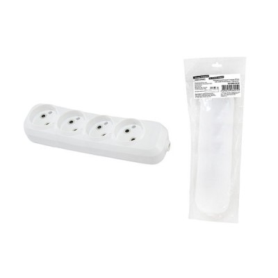 Колодка розеточная 4 гнезда 2П б/з 10А 250В белая серии "Народная" Колодка розеточная 4 гнезда 2П б/з 10А 250В белая серии "Народная"