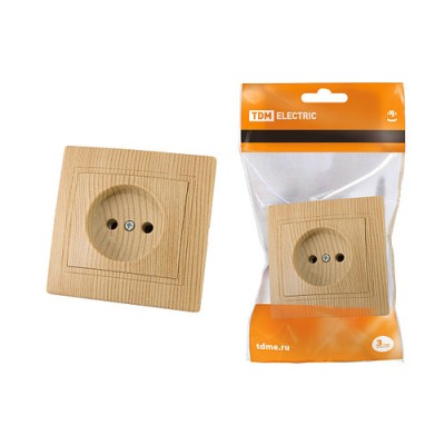Розетка 2П 10А 250В "ЭКО" (сосна) "Таймыр" TDM Розетка 2П 10А 250В "ЭКО" (сосна) "Таймыр" TDM