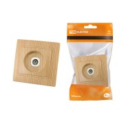 Розетка телевизионная простая (0-2400МГц, "мама") "ЭКО" (сосна) "Таймыр" TDM