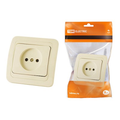 Розетка 2П 10А сл. кость "Валдай" TDM Розетка 2П 10А сл. кость "Валдай" TDM