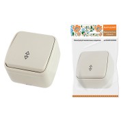 Переключатель на 2 направления 1-кл. открытой установки IP20 10А, сл. кость "Дача" Народная