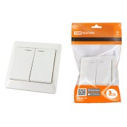 Выключатель 2 кл. с подсветкой 10А белый "Ильмень" TDM