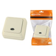 Выключатель 1-кл. открытой установки с подсветкой IP20 10А, сл. кость "Ладога" TDM