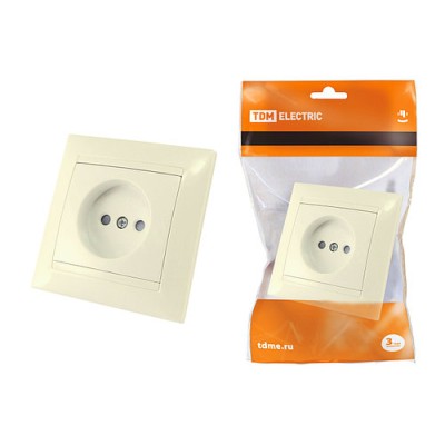 Розетка 2П 10А 250В с защ. шт. сл. кость "Лама" TDM Розетка 2П 10А 250В с защ. шт. сл. кость "Лама" TDM