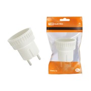 Адаптер (розетка б/з - SHUKO) 6А 250В белый TDM