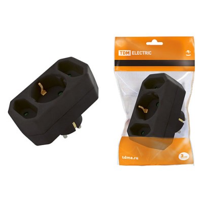 Блок на 3 гнезда: 1x2П+3 16 А + 2х2П 2,5 А под плоскую вилку 250 B черный TDM Блок на 3 гнезда: 1x2П+3 16 А + 2х2П 2,5 А под плоскую вилку 250 B черный TDM