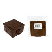 Распаячная коробка ОП 65х65х50мм, крышка, "ЭКО" (венге), IP54, 4вх. инд. штрихкод TDM