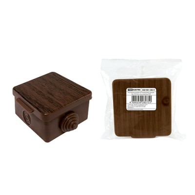 Распаячная коробка ОП 65х65х50мм, крышка, "ЭКО" (венге), IP54, 4вх. инд. штрихкод TDM Распаячная коробка ОП 65х65х50мм, крышка, "ЭКО" (венге), IP54, 4вх. инд. штрихкод TDM