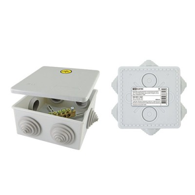 Коробка уравнивания потенциалов (КУП) ОП 100х100х50 мм, шина 6х9, 8 групп, IP55, инд. штрихкод, TDM Коробка уравнивания потенциалов (КУП) ОП 100х100х50 мм, шина 6х9, 8 групп, IP55, инд. штрихкод, TDM