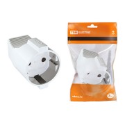 Кабельная розетка 2П б/з с з/ш 10А 250B белая TDM