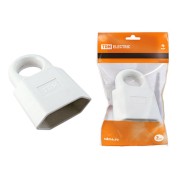 Кабельная розетка 2П 10А 250B (под евровилку CEE 7/16) с з/ш с кольцом белая TDM