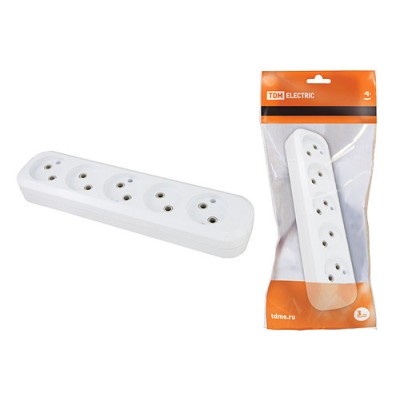 Колодка розеточная 5 гнезд 2П б/з 10А 250В белая TDM Колодка розеточная 5 гнезд 2П б/з 10А 250В белая TDM