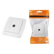 Розетка телевизионная простая (0-2400МГц, "мама") белая "Онега" TDM