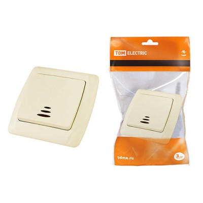 Выключатель 1 кл. с подсветкой 10А сл. кость "Онега" TDM Выключатель 1 кл. с подсветкой 10А сл. кость "Онега" TDM