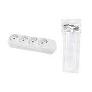 Колодка розеточная 4 гнезда 2П+3 16А 250В белая серии "Народная"