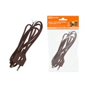 Шнур с плоской вилкой с вырезом ШУ04 ШВВП 2х0,75мм2 1,7 м. коричневый "ЭКО" TDM