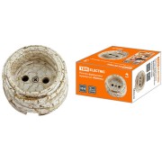 Розетка фарфоровая 2П 10А 250В мраморная «Болонь» TDM