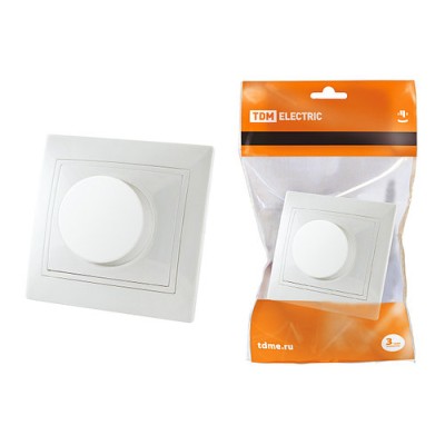 Светорегулятор поворотный RL 600 Вт белый "Таймыр" TDM Светорегулятор поворотный RL 600 Вт белый "Таймыр" TDM