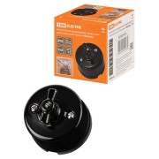 Выключатель фарфоровый поворотный 2-кл. с ручкой (бантик) 10А черный «Болонь» TDM